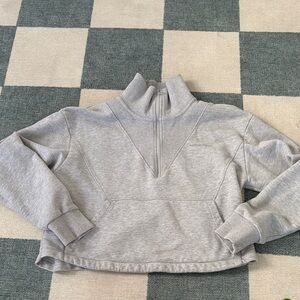 Outdoor Voices cropped quarter zip Light Gray Pullover